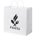 Voimapaperikassi 80-90 g/m2 kierrekahvoilla – 34 x 20 x 35 cm, Valkoinen