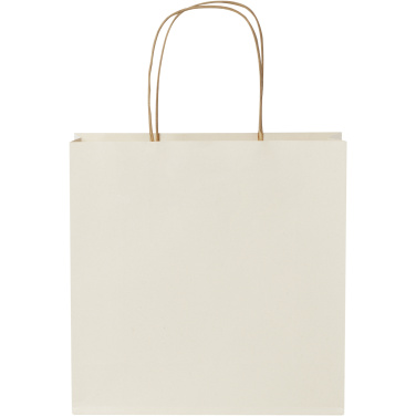 Maatalousjätteestä valmistettu 150 g/m2 paperikassi kierrekahvoilla – 24 x 9 x 24 cm, tuotekuva