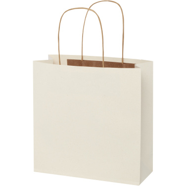 Maatalousjätteestä valmistettu 150 g/m2 paperikassi kierrekahvoilla – 24 x 9 x 24 cm, tuotekuva