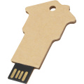 Talonmuotoinen kierrätyspaperista valmistettu USB 2.0, Kraft-ruskea