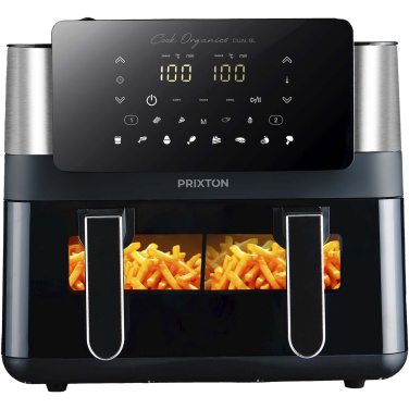 Prixton Cook Organics kaksoiskiertoilmakypsennin, 8 l, tuotekuva, Musta (1)