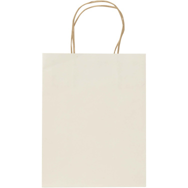 Maatalousjätteestä valmistettu 150 g/m²:n kierrätyspaperikassi, kierretyt kahvat – 18 x 9 x 23 cm, tuotekuva, Luonnonvalkoinen (1)