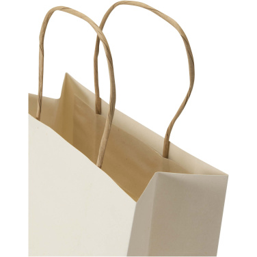 Maatalousjätteestä valmistettu 150 g/m²:n kierrätyspaperikassi, kierretyt kahvat – 18 x 9 x 23 cm, tuotekuva, Luonnonvalkoinen (3)
