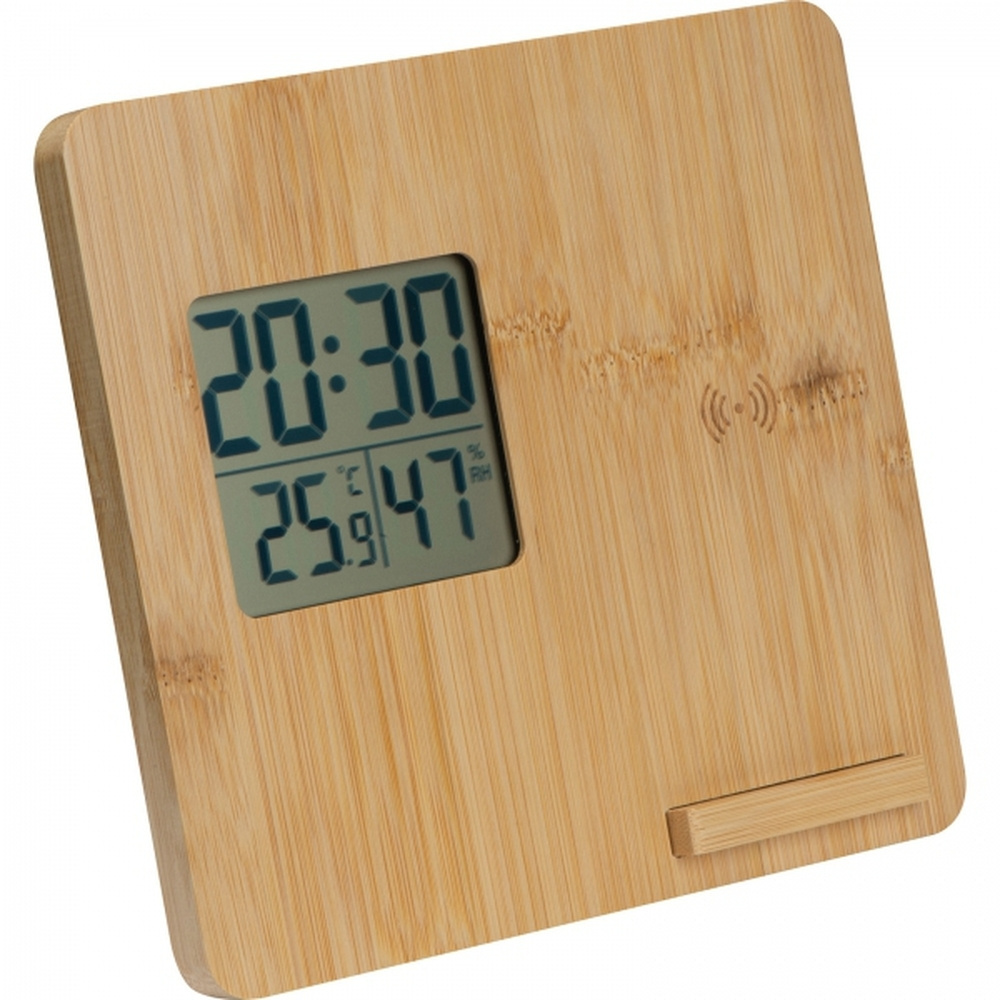 Sääasema langattomalla laturilla BRUNO, beige, tuotekuva
