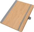 A5-kokoinen viivoitettu muistikirja kierrätetystä polyesteristä TEOFILO, harmaa