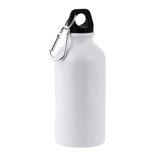Alumiininen juomapullo, 400 ml sublimaatioon, karabiinihaka / Ollaf, valkoinen, tuotekuva
