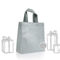 130g glitter-kuitukangaslahjakassi / Luxbag, hopeanvärinen