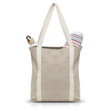 Kierrätetystä puuvillasta valmistettu kassi 300g ulkotaskulla / DAILYBAG, tuotekuva