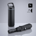 Outdoor Set: teräksinen juomapullo 650 ml ja automaattinen sateenvarjo, harmaa