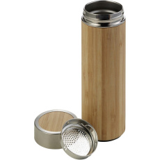 Bambuinen termospullo 420 ml, jossa siivilä ja sakkatiiviste