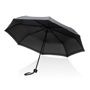 20,5" Impact AWARE™ RPET 190T pongee-minikokoinen heijastava sateenvarjo, musta, tuotekuva (3)