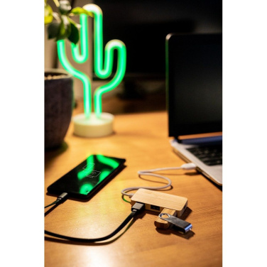 Bambuinen USB ja USB-C-keskitin B'RIGHT | Kenzie, tuotekuva (2)