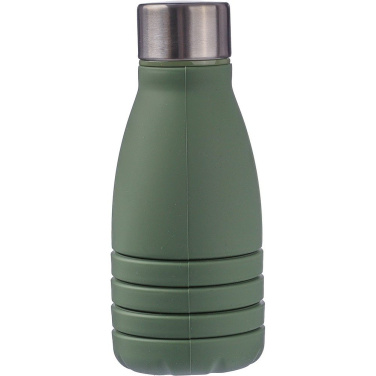 Taittuva urheilujuomapullo 550 ml karabiinihaalla, vihreä, tuotekuva (3)