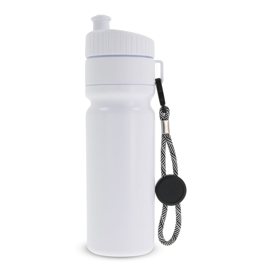Urheilupullo reunalla ja narulla 750 ml, valkoinen / Valkoinen, tuotekuva (1)