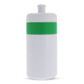 Urheilupullo reunalla 500 ml, valkoinen / Vihreä
