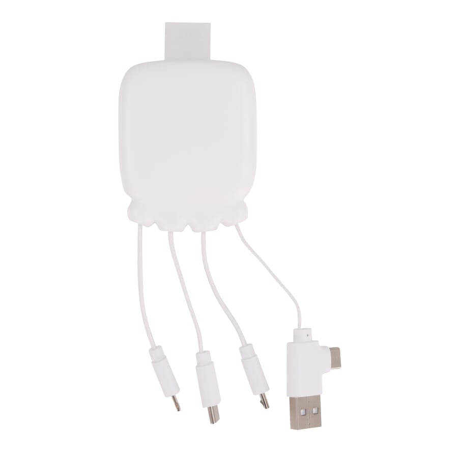 3192 | Xoopar Octopus Gamma 2 Powerbank with Bio Charging cable 3000mAh, valkoinen, tuotekuva (1)