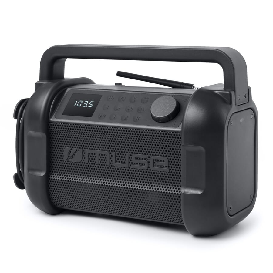 M-928 | Muse työradio bluetoothilla 20W FM-radion kanssa, musta, tuotekuva (1)