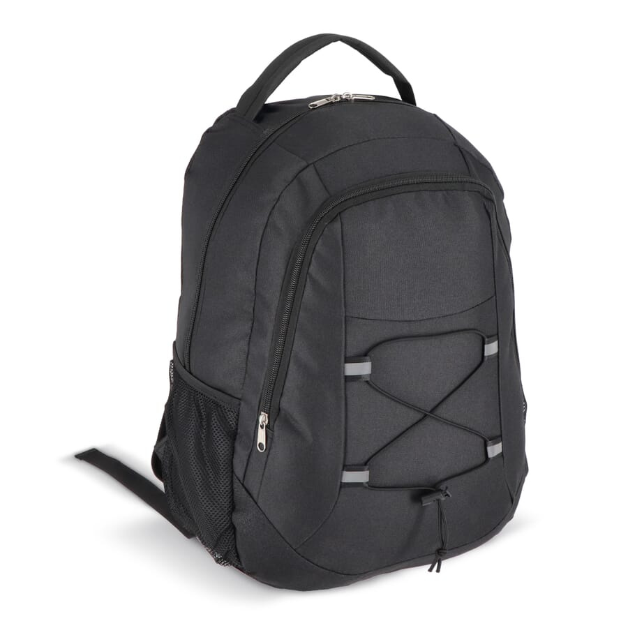 Kiristysnauhallinen reppu R-PET 25L, musta, tuotekuva (1)