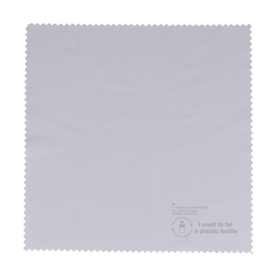 R-PET mikrokuituliina 15 x 15 cm sublimointi, valkoinen, tuotekuva (1)