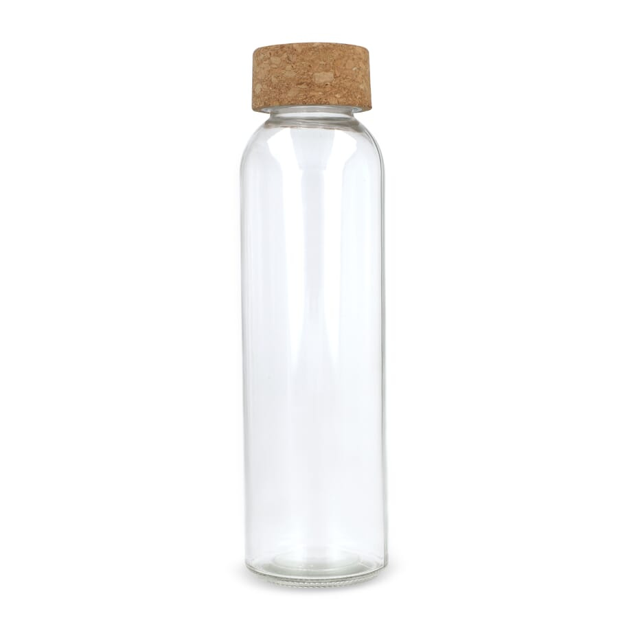 Kierrätyslasipullo korkkikannella 500 ml, läpinäkyvä, tuotekuva (1)