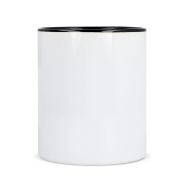 Muki subli Oslo värillinen sisäpuoli ja kahva 300 ml, valkoinen / Musta, tuotekuva (4)