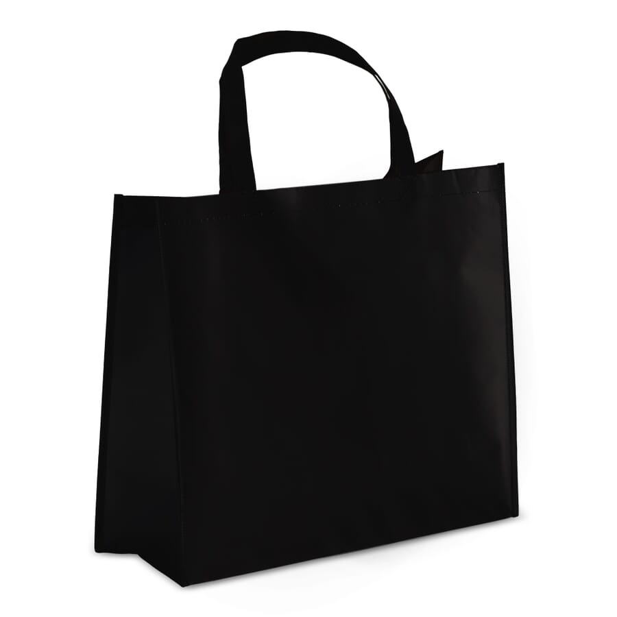 R-PET kantokassi laminoitu non-Woven 40 x 16 x 35 cm 105g/m², musta, tuotekuva