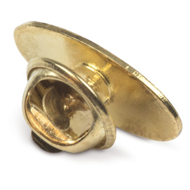 Ovaali pinssi 20x12 mm, kultainen satiini, tuotekuva (2)