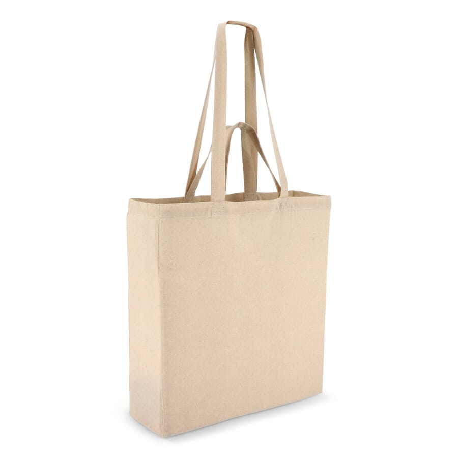 Puuvilla Kangaskassi OEKO-TEX® 38 x 10 x 42 cm 140g/m², luonnonvalkoinen, tuotekuva (1)