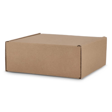 Mittatilaustyönä tehty lahjapakkaus 24.3 x 24.3 x 9.9 cm, ruskea, tuotekuva (3)