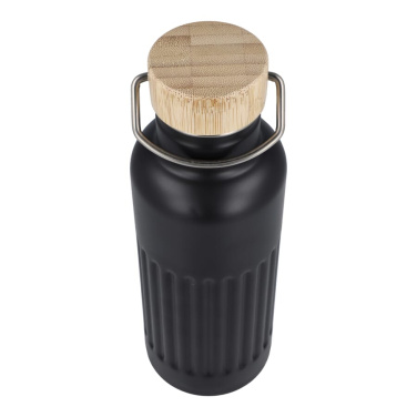 Kierrätetystä ruostumattomasta teräksestä valmistettu termospullo 500 ml, musta, tuotekuva (2)