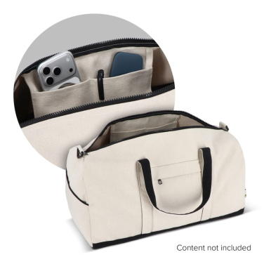 InSideOut Reuuz Canvas Matka-/Urheilukassi 28 x 56 x 28 cm, beige / Musta, tuotekuva (2)