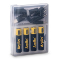 Aqiila ladattavat USB-C-paristot AAA 600 mAh, 4 kpl, musta