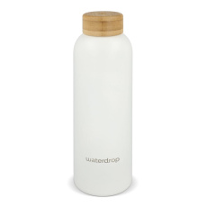 Waterdrop ruostumattomasta teräksestä valmistettu pullo bambukorkilla 600 ml