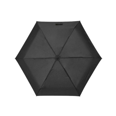 Piaf Mini kokoontaitettava sateenvarjo rPET. 21". Manuaalinen avaus., Musta, tuotekuva (2)