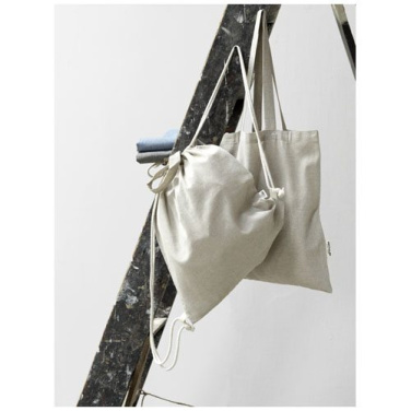 Pheebs 150 g/m² Aware™ kierrätetyistä materiaaleista valmistettu reppu kiristysnyörillä, Luonnollinen, tuotekuva (3)