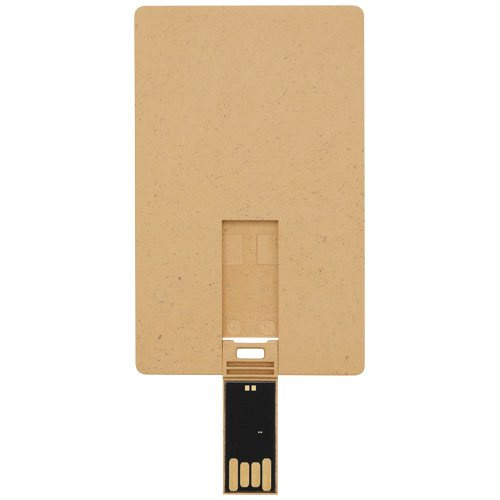Suorakulmainen biohajoava luottokortti-USB – Kraft ruskea, 32GB, tuotekuva, Kraft-ruskea (1)