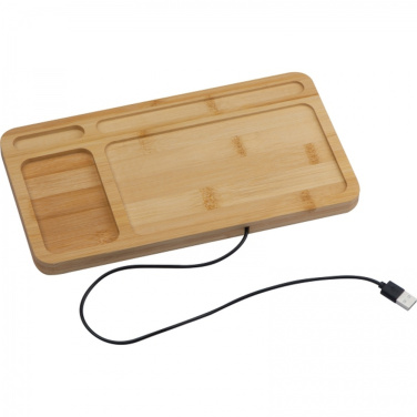 Pöytäjärjestäjä langattomalla laturilla ISABELLE, beige, tuotekuva (3)