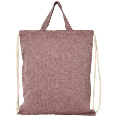Kierrätetystä 150 g/m² materiaalista valmistettu kiristysnyörillinen Pheebs-reppu 6L, Heather kastanjanruskea, tuotekuva (1)