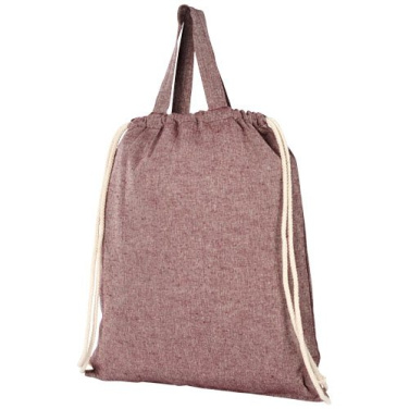Kierrätetystä 150 g/m² materiaalista valmistettu kiristysnyörillinen Pheebs-reppu 6L, Heather kastanjanruskea, tuotekuva (2)