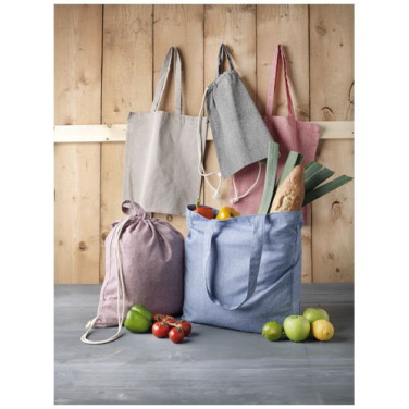 Kierrätetystä 150 g/m² materiaalista valmistettu kiristysnyörillinen Pheebs-reppu 6L, Heather kastanjanruskea, tuotekuva (3)