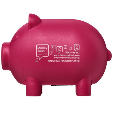 Oink kierrätetystä muovista valmistettu säästöpossu, Vaaleanpunainen, tuotekuva