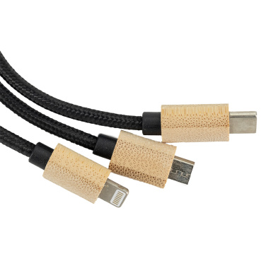 3-in-1-kaapeli, jossa on valaistu logo puukotelossa, LH-ZMU06, beige, tuotekuva (3)