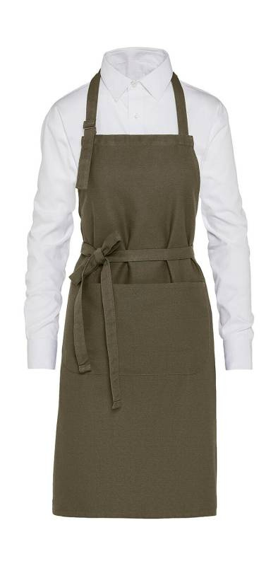 LISSABON - Luomulaatuinen paksu esiliina taskulla, oliivinvihreä - SG Accessories - BISTRO (1)