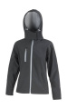 Naisten TX Performance -hupullinen softshell-takki, musta/harmaa