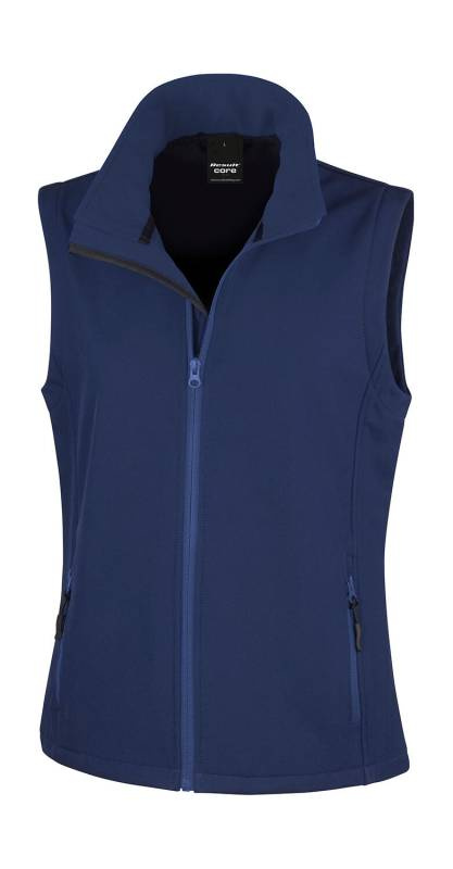 Naisten tulostettava softshell-liivi, tummansininen/tummansininen – Result Core (1)
