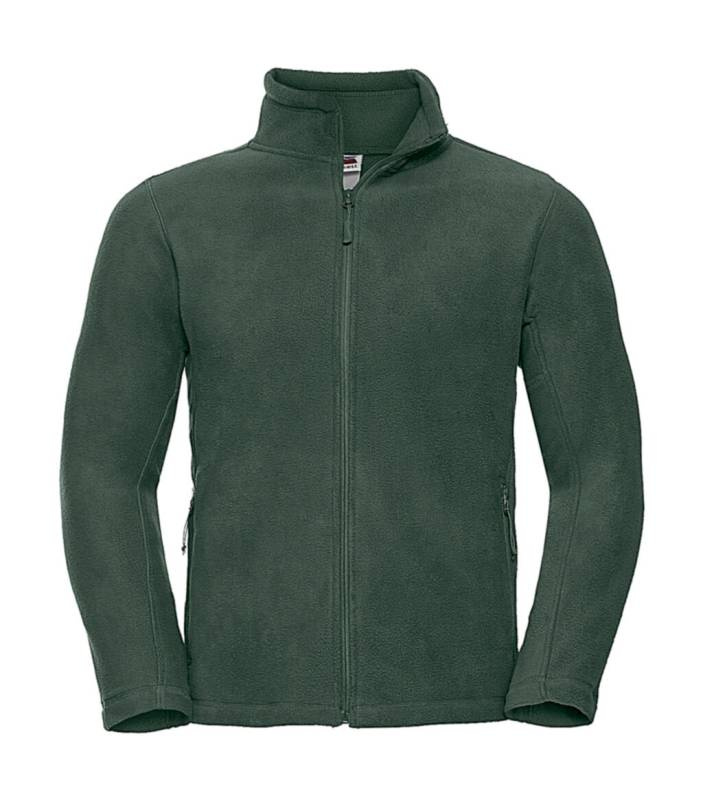 Miesten täyspitkä vetoketjullinen ulkoilufleecetakki, pullonvihreä – Russell Athletic (1)