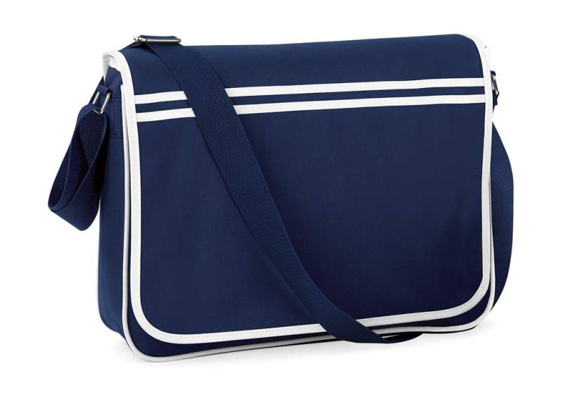 Retro-lähetti, ranskalainen tummansininen/valkoinen – Bagbase (1)