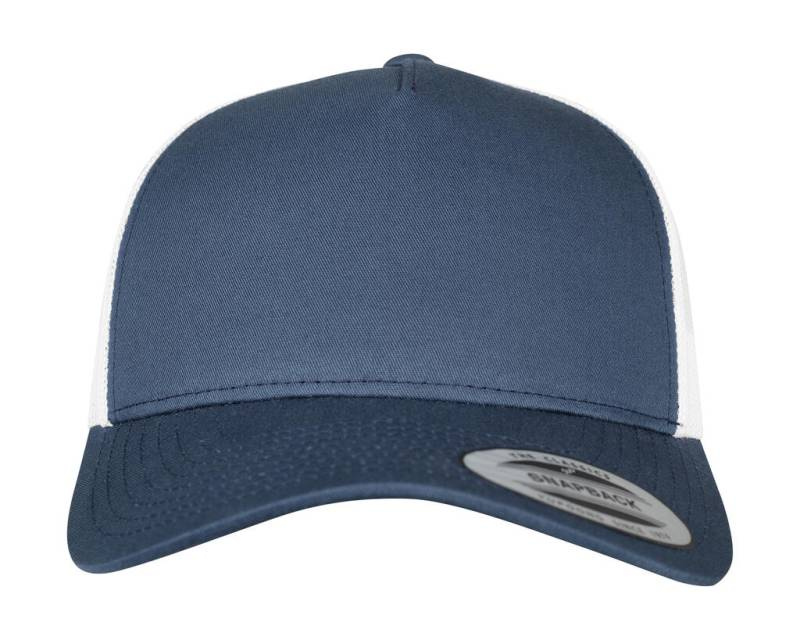 5-paneelinen retrotyylinen trucker-lippis, jossa kaksivärinen istuvuus, tummansininen/valkoinen – Flexfit, Laivastonsininen/valkoinen (1)