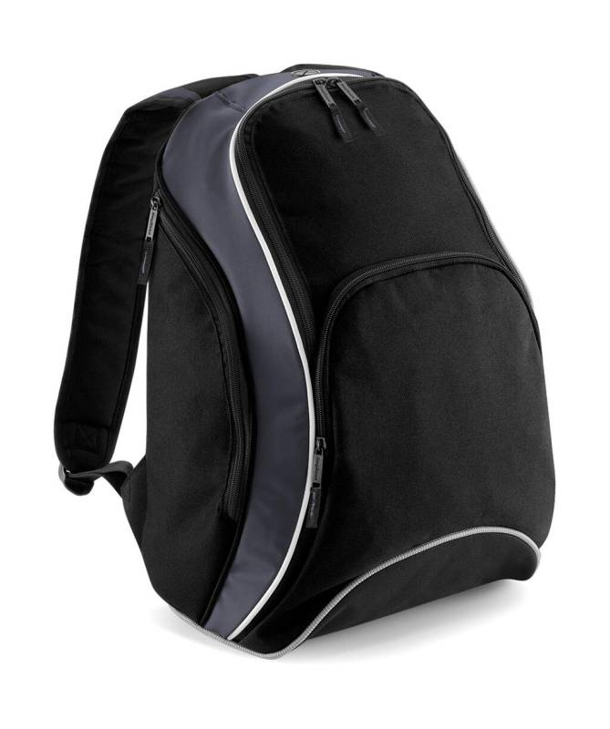 Teamwear-reppu, Musta/Grafiitinharmaa/Valkoinen – Bagbase (1)