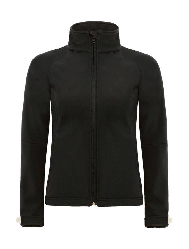 Hupullinen softshell-takki/naiset, musta – B&C Outerwear (1)
